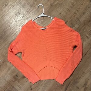 Freshman 1996 V-Neck sweater in a bright coral pink Size Large